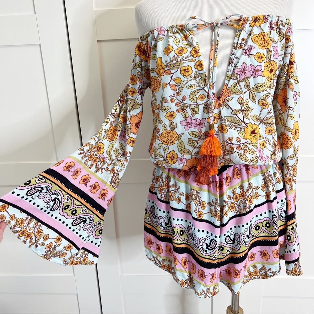 Maaji‎ Beachwear Everyday Calix Romper Small Tassel Bell Sleeve
